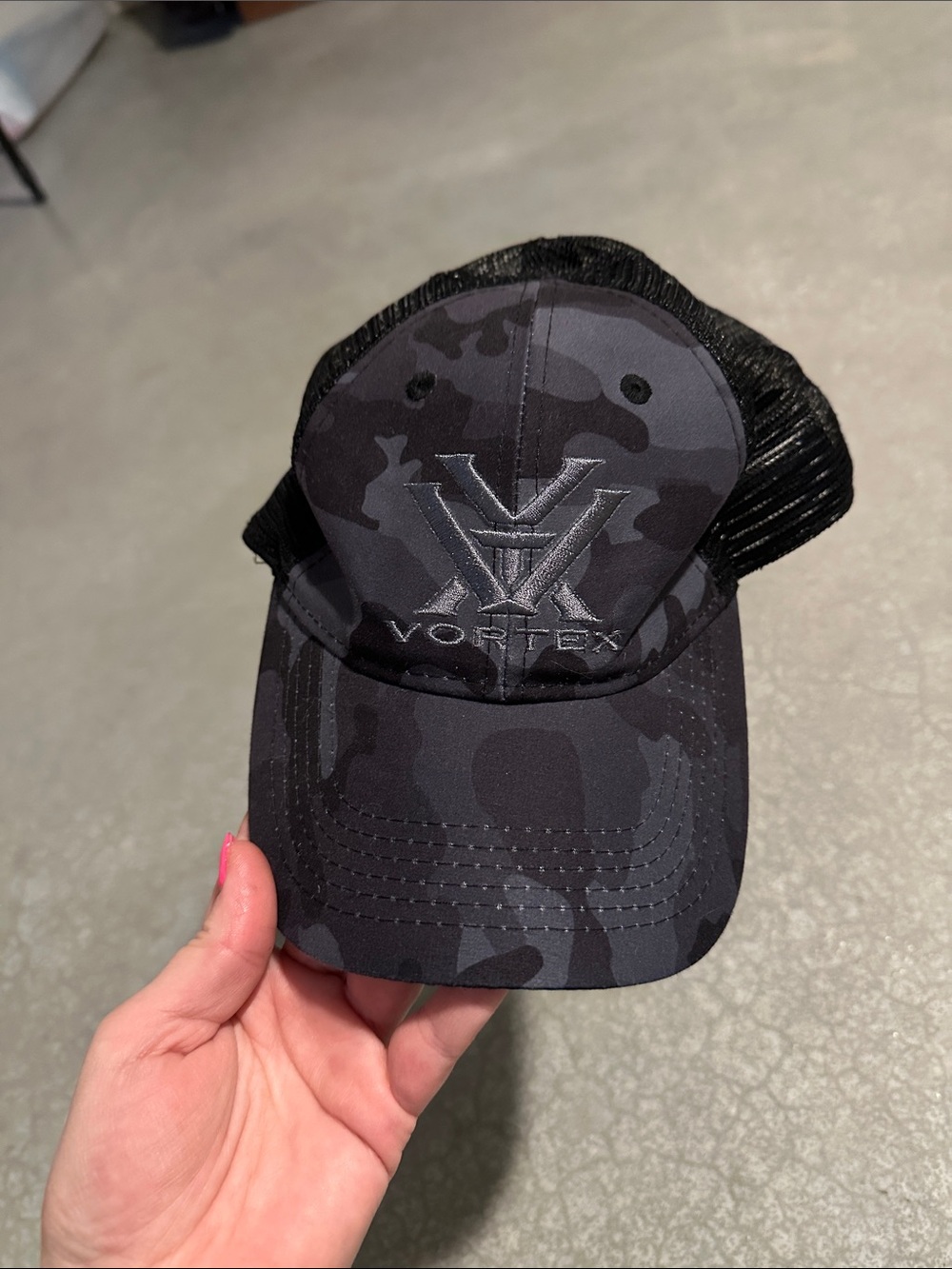 Vortex Black Camo Trucker Hat -